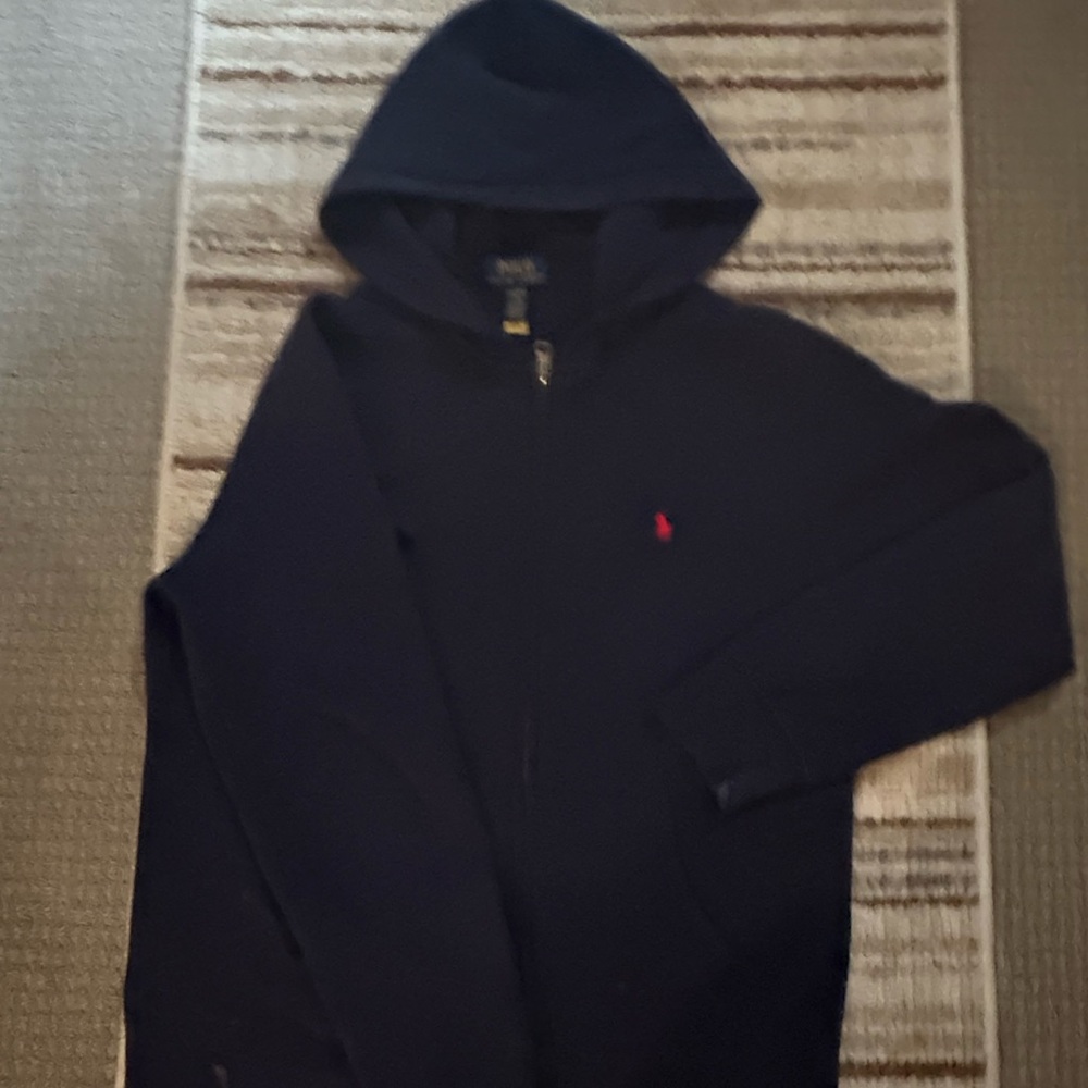 Men's Navy Blue Sweater with Red Logo